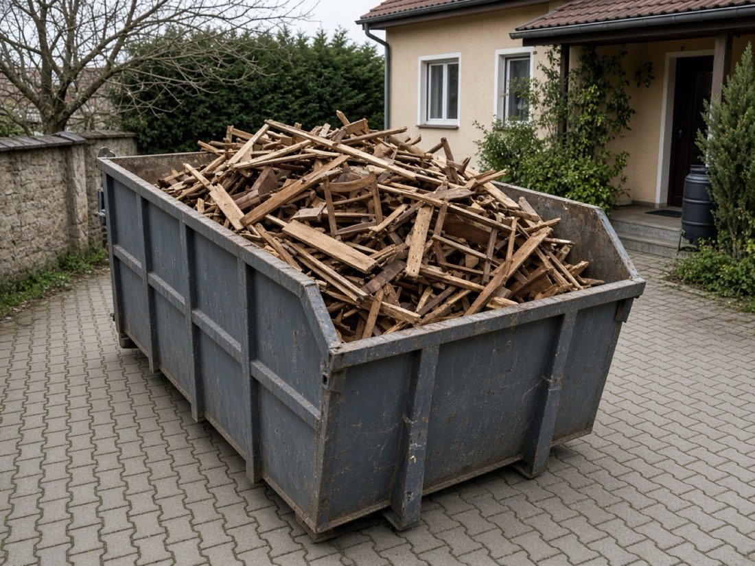 Kontejner 10 m³ na dřevo a vyklízení
